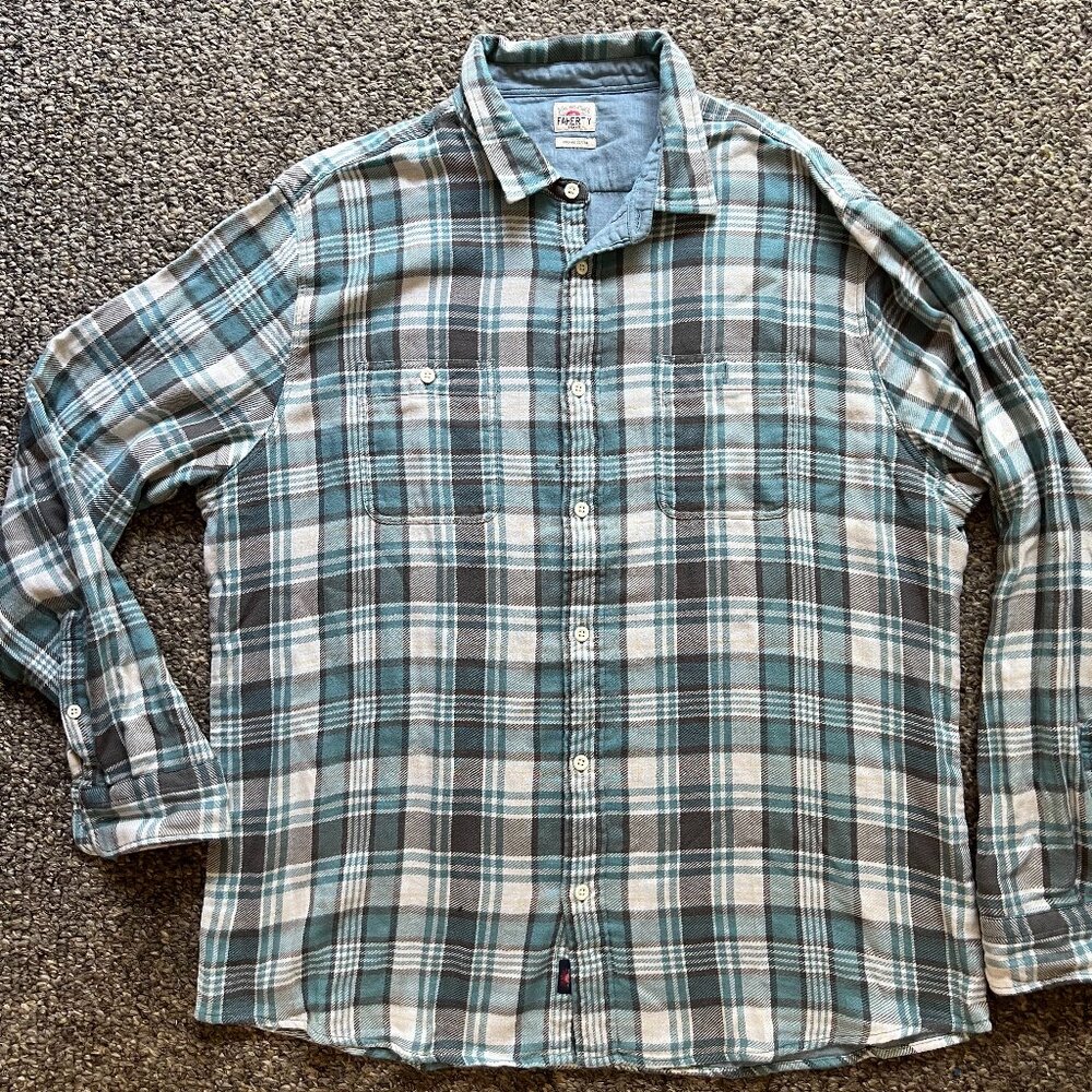 Faherty Roadtrip Oceana Plaid Shirt- Like New. XXL